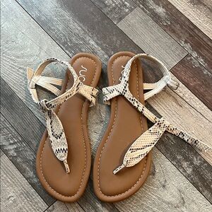 Sugar Snakeskin Sandals